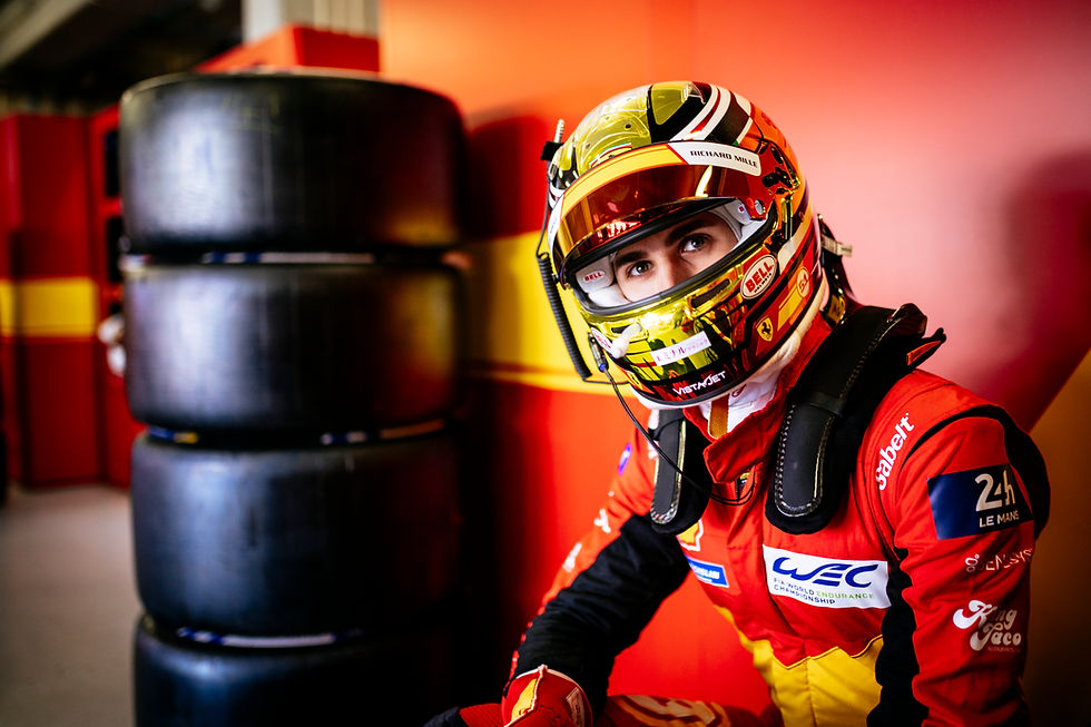 Antonio Giovinazzi al via della 6H di Portimao, seconda gara stagionale del WEC, World Endurance Championship, al volante della Ferrari 499P, la prima Hypercar della Scuderia di Maranello