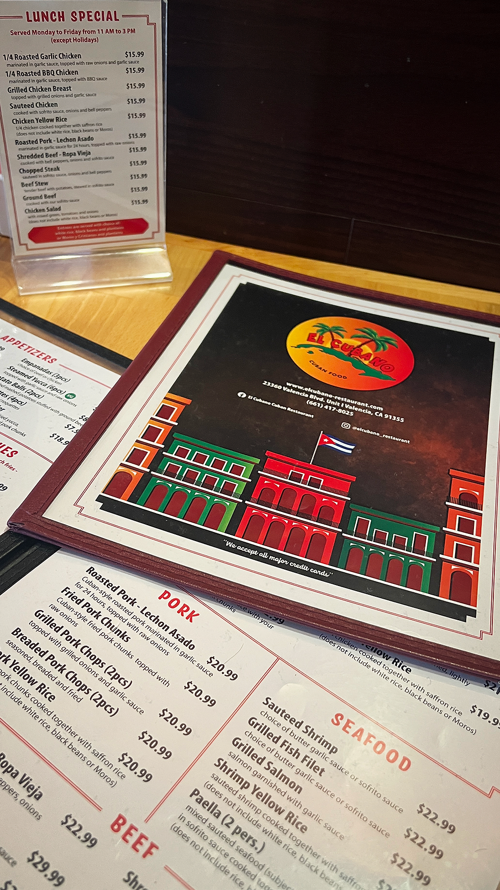 El Cubano Menu 2025