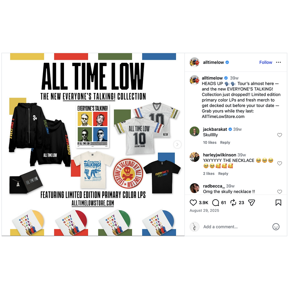 UMG All Time Low Social Post Snapshot