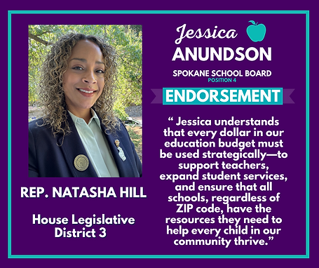 Jessica anundson Natasha Hill endorsement