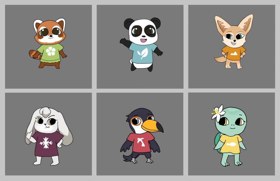 Initial mascot concept sketches