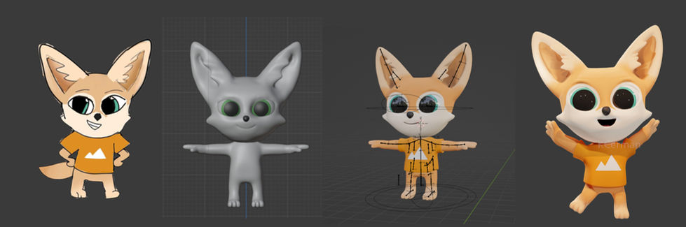 Fennec Fox Mascot Process
