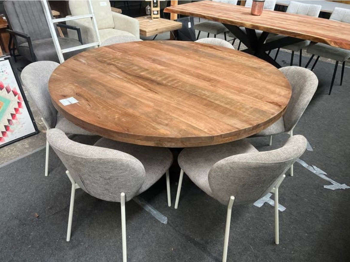 Ronde tafel mangohout 