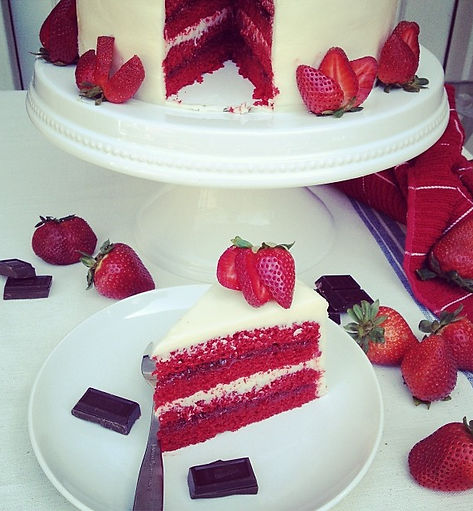 Strawberry Red Velvet Cake