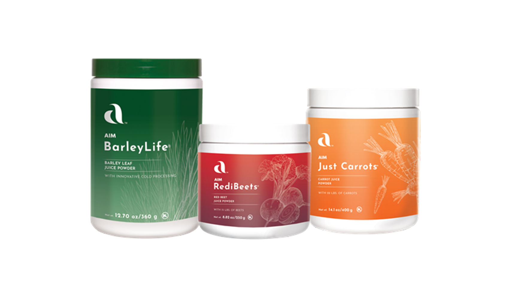 AIM Garden Trio Pack BarleyLife, Just Carrots, Redibeets