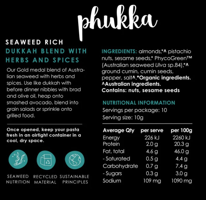 Thumbnail: Phyco Health Phukka  ingredients back view