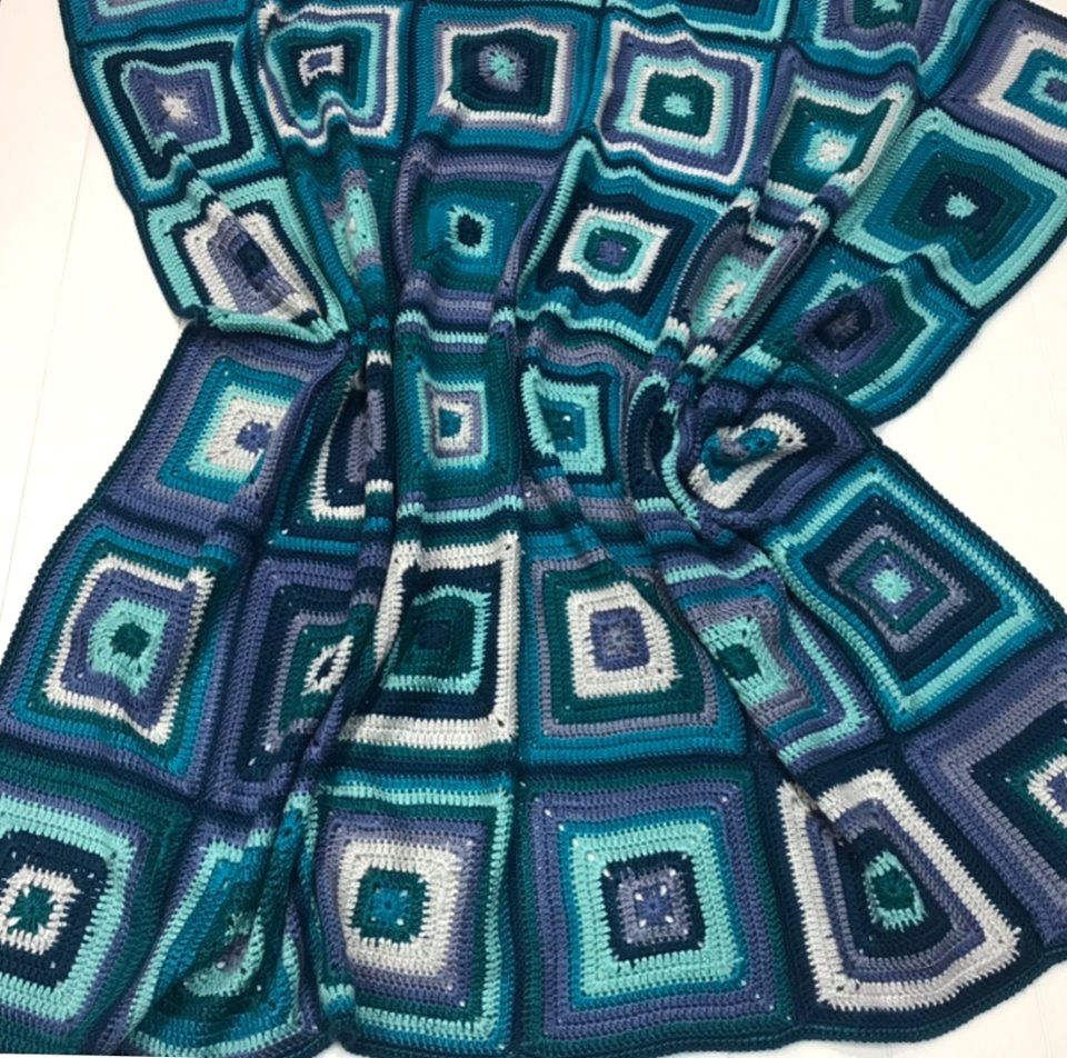 Colour Burst Crochet Rug in Full View