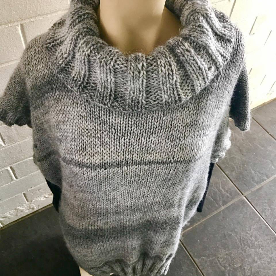 Thumbnail: Tabbard Tunic Top View in variegated Grey