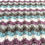 Thumbnail: Chevron Shells Baby Crochet Rug Close Up View in Purple, Aqua, White and Grey