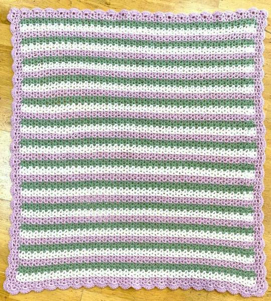 Thumbnail: Oslo V-Stitch Baby Crochet Rug in Full View