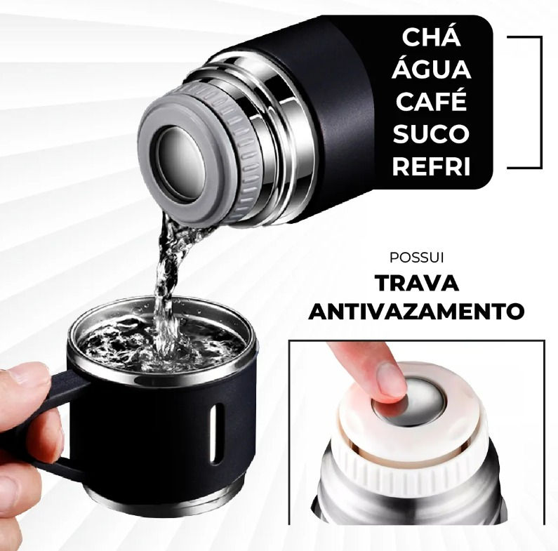 Miniatura: Garrafa térmica com 3 canecas 500ml (Com Seu Nome)