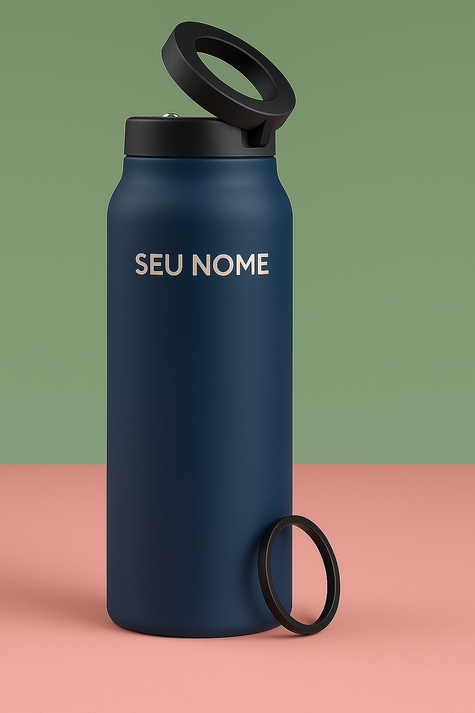 Miniatura: Garrafa térmica com suporte magnético para celular 750ml (Com Seu Nome)