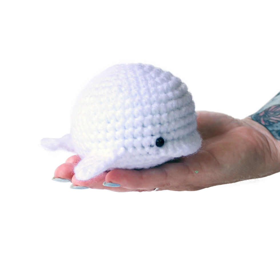 Thumbnail: Amigurumi Beluga Stress Ball – Crochet Fidget for Anxiety & Focus