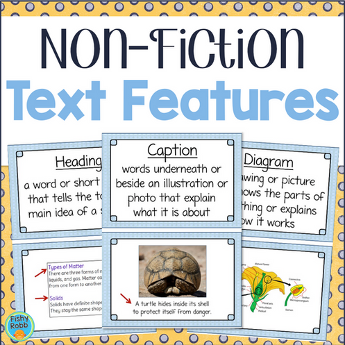 non fiction text features posters text features