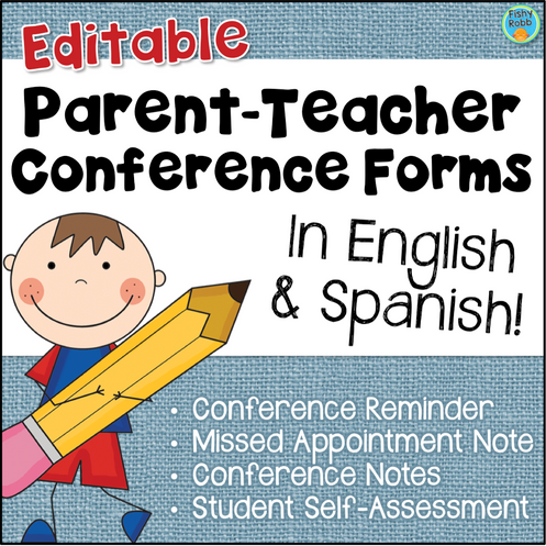 editable conference forms notes reminders in english and spanish parent teacher conference reminder