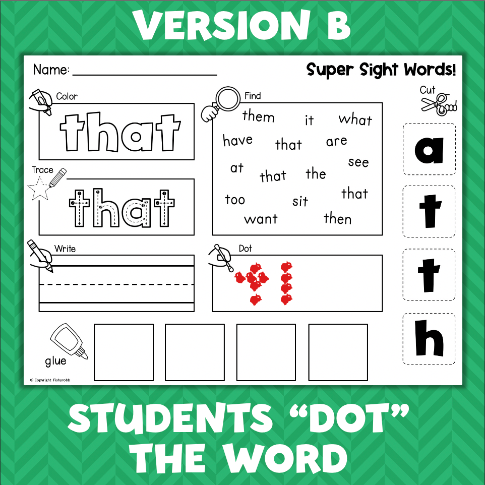 kindergarten sight word practice high frequency words worksheets 1st grade fishyrobb