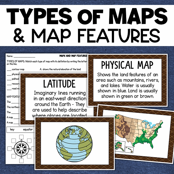 Maps and Map Skills Geography Posters & Worksheet | fishyrobb maps-and-map-skills-geography-posters-worksheet-fishyrobb