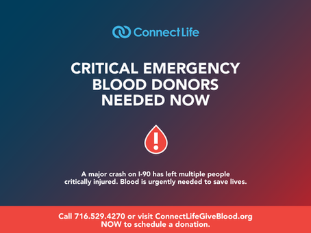 EMERGENCY NEED FOR BLOOD FOLLOWING I-90 ACCIDENT