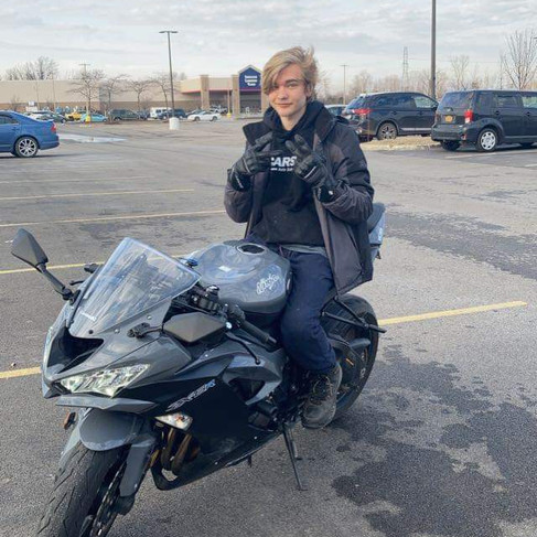 Westley on his motorcycle
