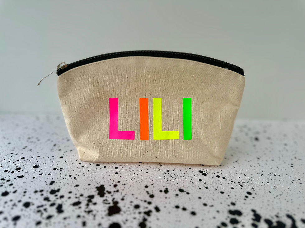 Thumbnail: Neon Name Zip Pouch/ Drawstring Bag