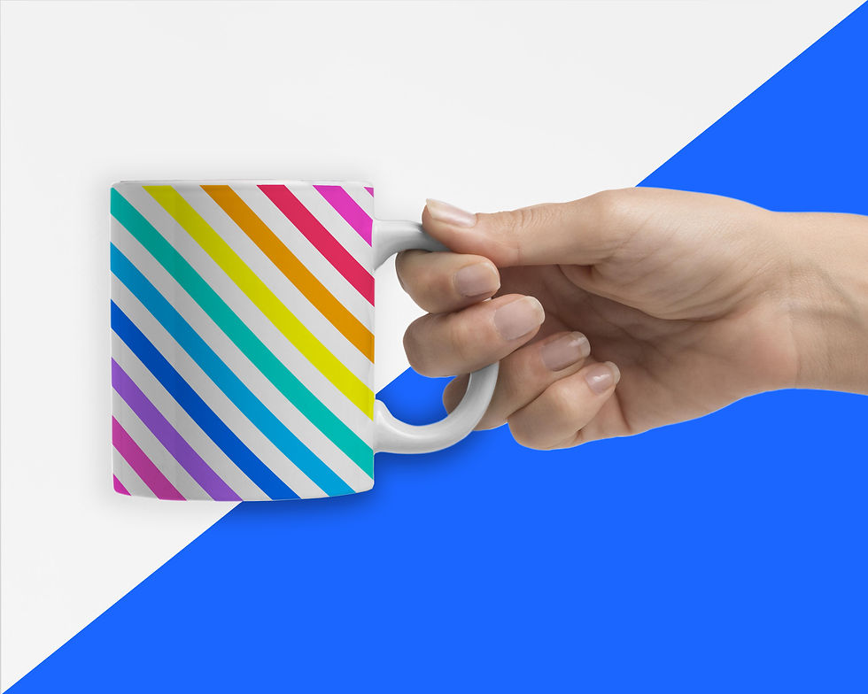 Thumbnail: Rainbow Candy Stripe Ceramic Mug