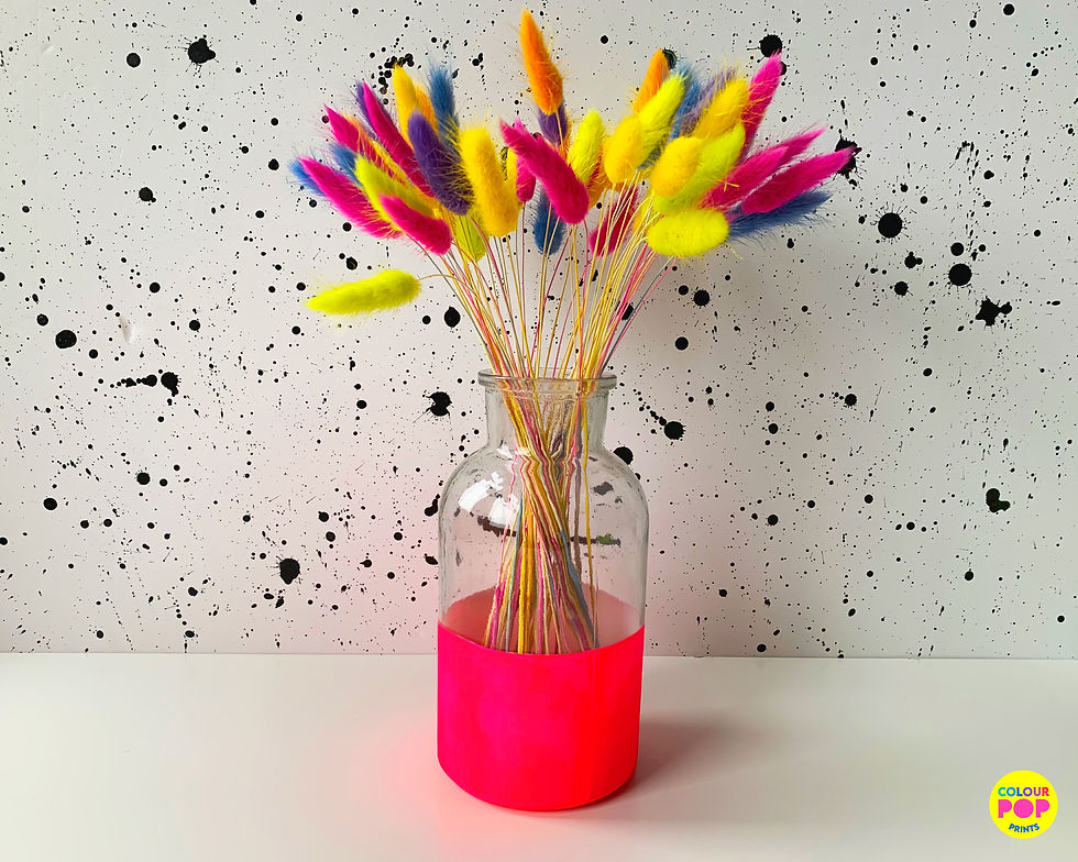 Thumbnail: Neon Painted Glass Bottle Vase
