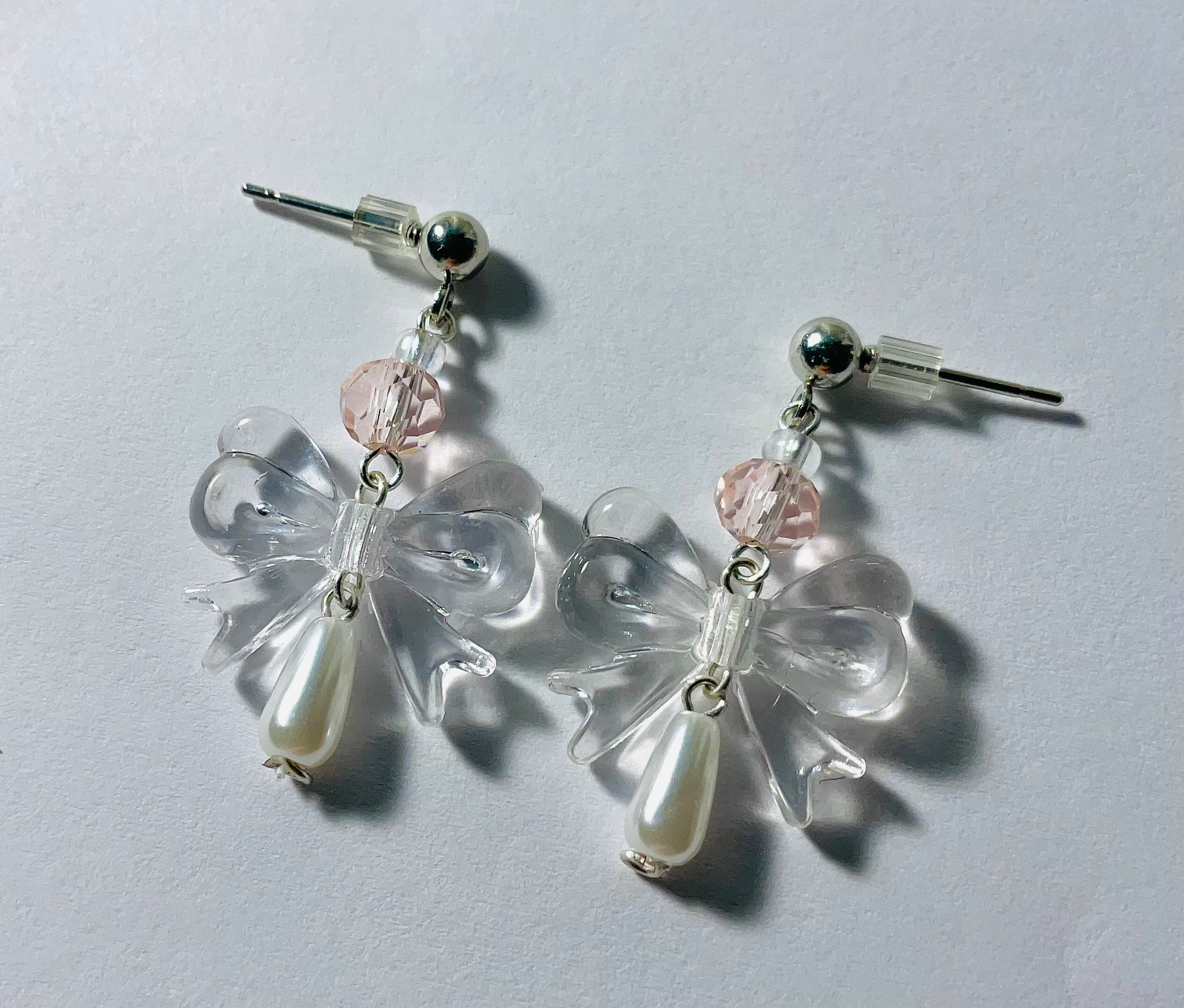 The Pink bow earrings