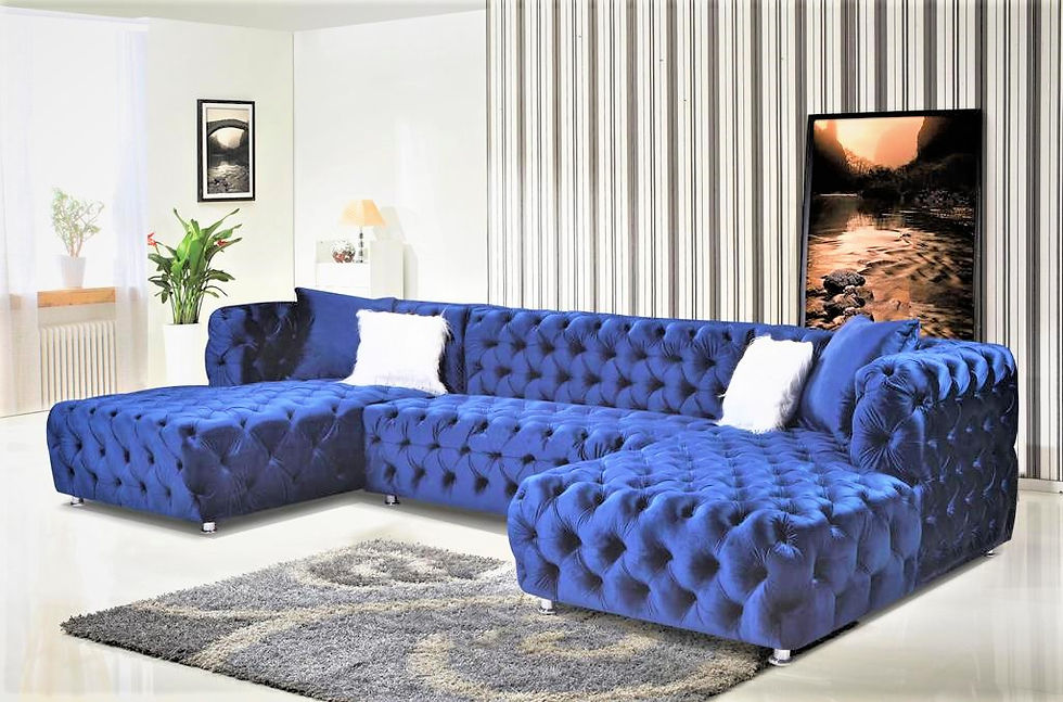 Thumbnail: Denise Velvet Sectional Sofa