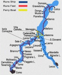 Lake Como, Italy Ferry Map
