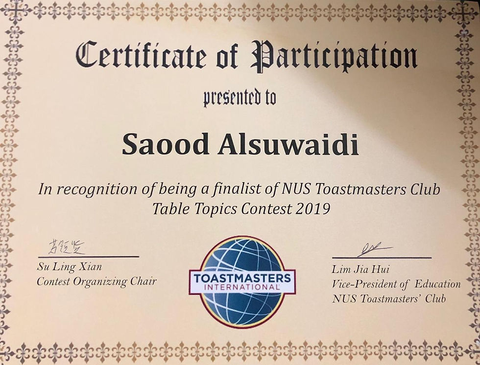 NUS Toastmasters Club Annual Competition