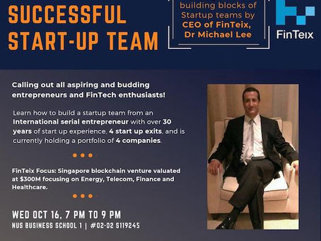 “Building a Successful Startup Team” by Dr Michael Lee