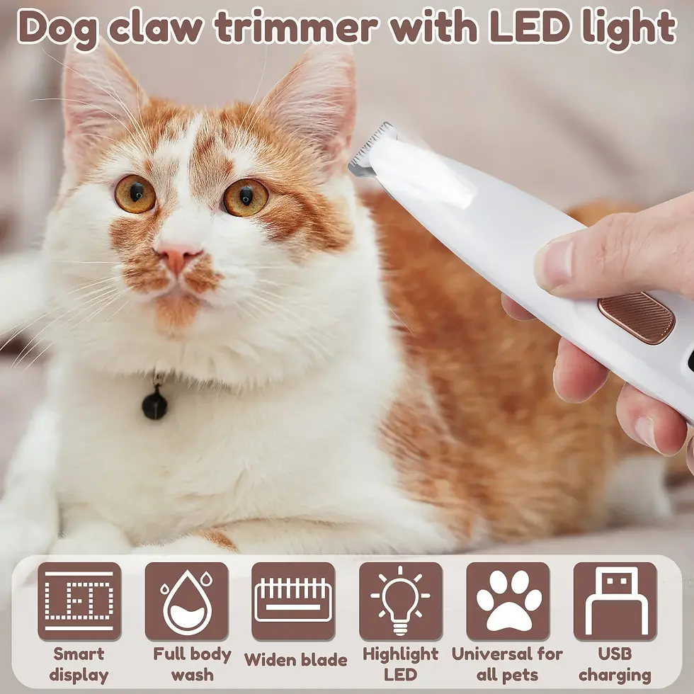 Thumbnail: New Dog Paw Trimmer with LED Light Fully Waterproof Pet Hair Trimmer with LED Di