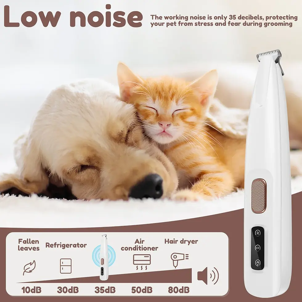 Thumbnail: New Dog Paw Trimmer with LED Light Fully Waterproof Pet Hair Trimmer with LED Di