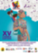 Cartaz do XV Luanda Cartoon 2018 com ilustração de mulher e pincéis.