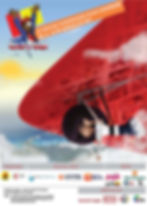 Cartaz do Luanda Cartoon com personagem voando em asa-delta.