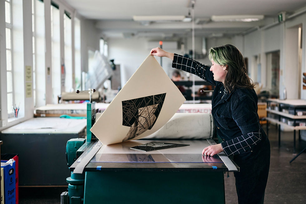 The artist at Megalo Print Studio, ACT