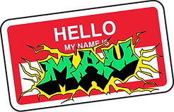 Mau lettering on a Sticker