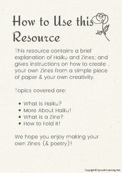 Thumbnail: Haiku - Zine : Make Your Own (National Poetry Month)