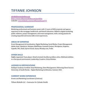 Tiff's Resume