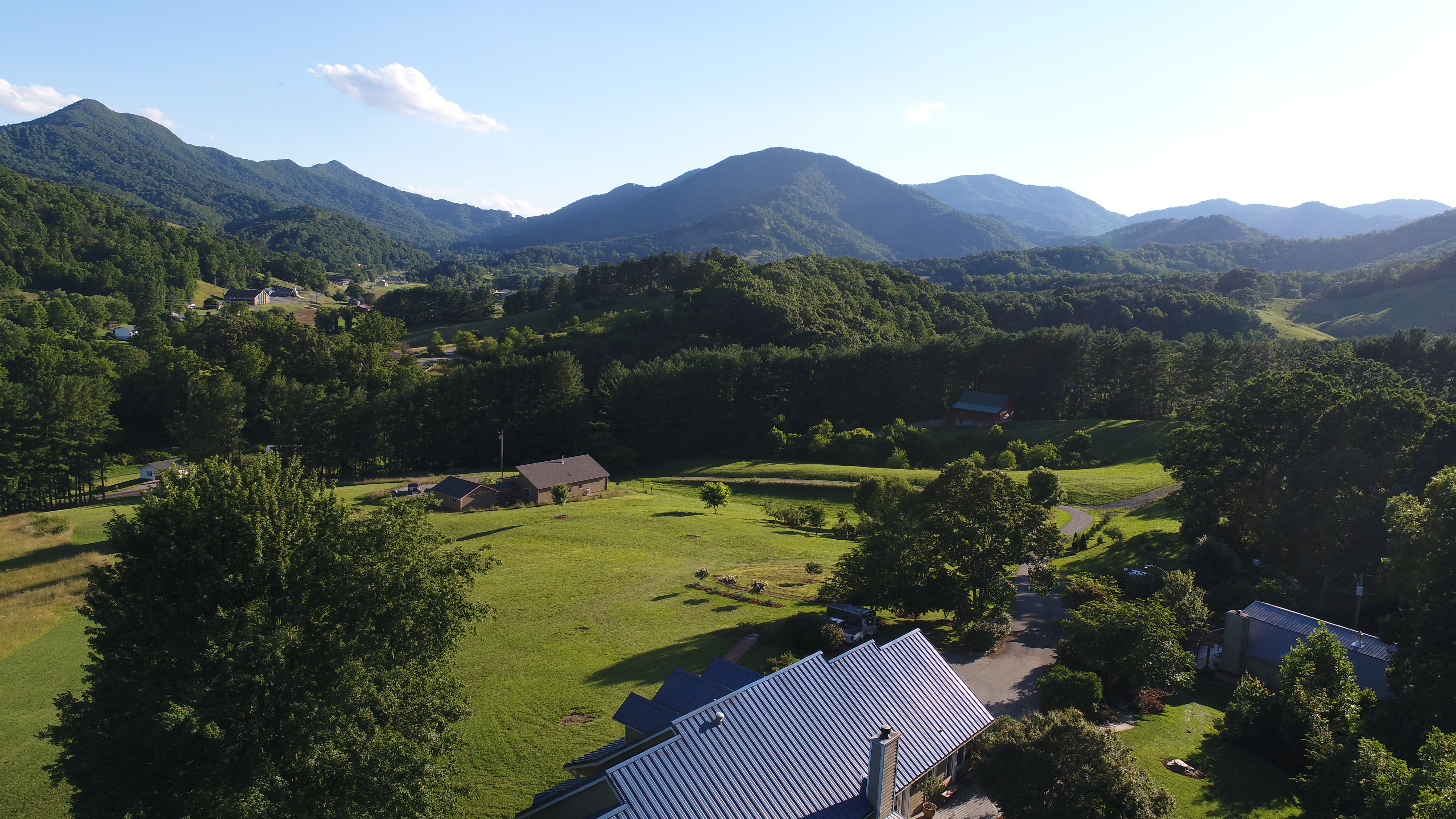 aerial view of Newfound valley and mountains