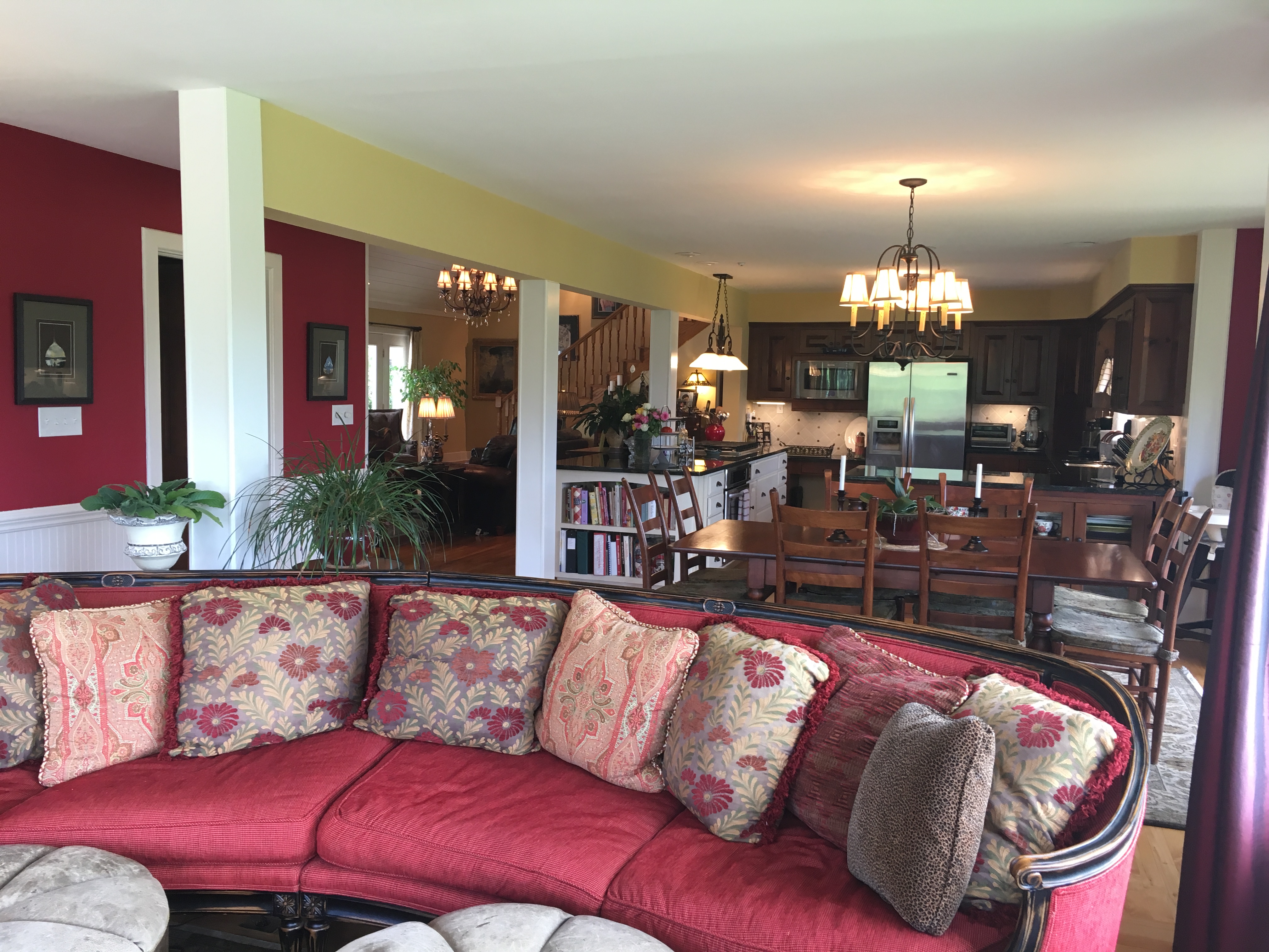 open floor plan view from sun room