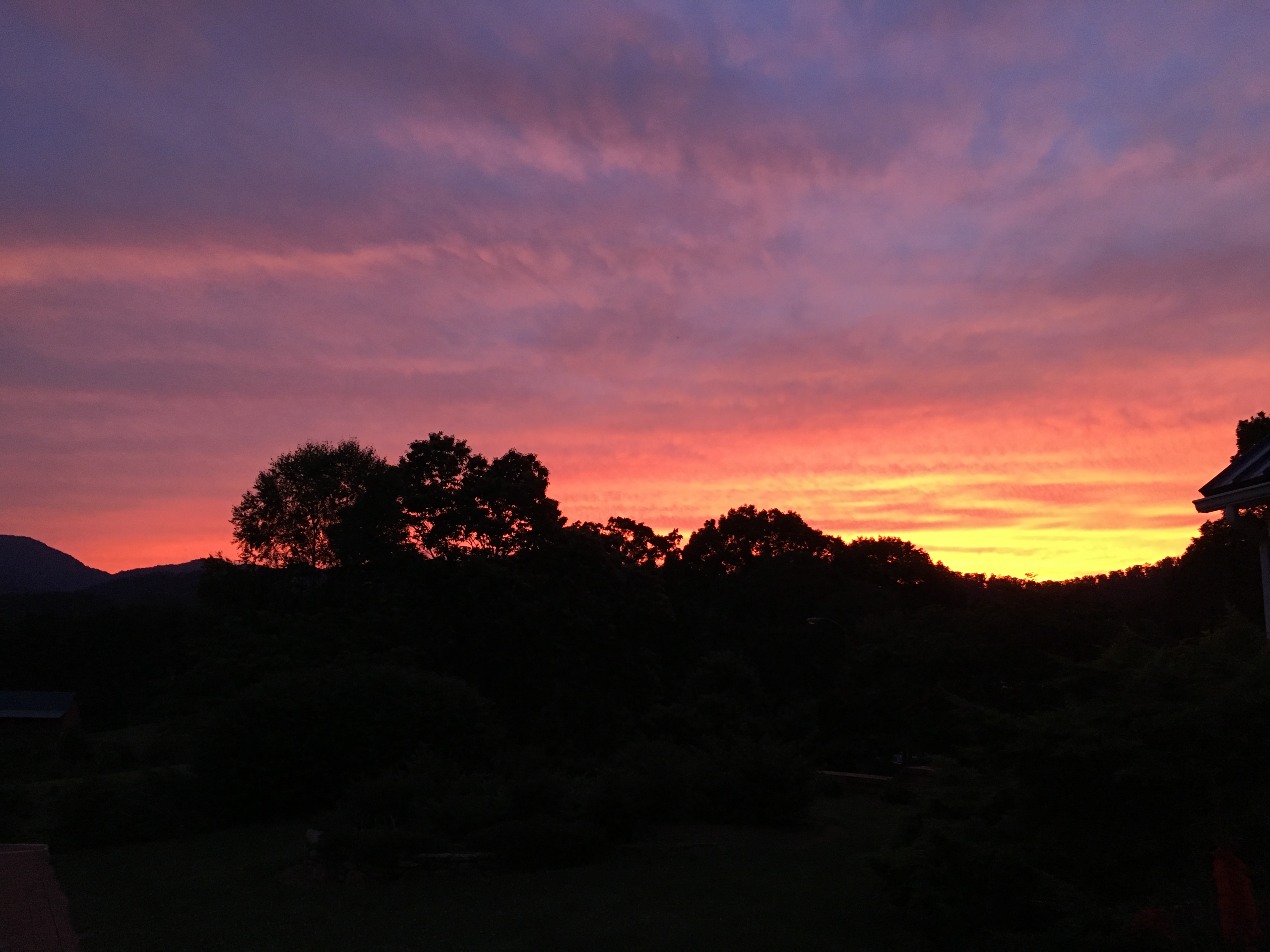 sunset on the western mountains