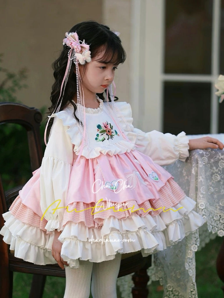 Thumbnail: Embroidered Love Plaid Princess Birthday Party Dress 🎀💖