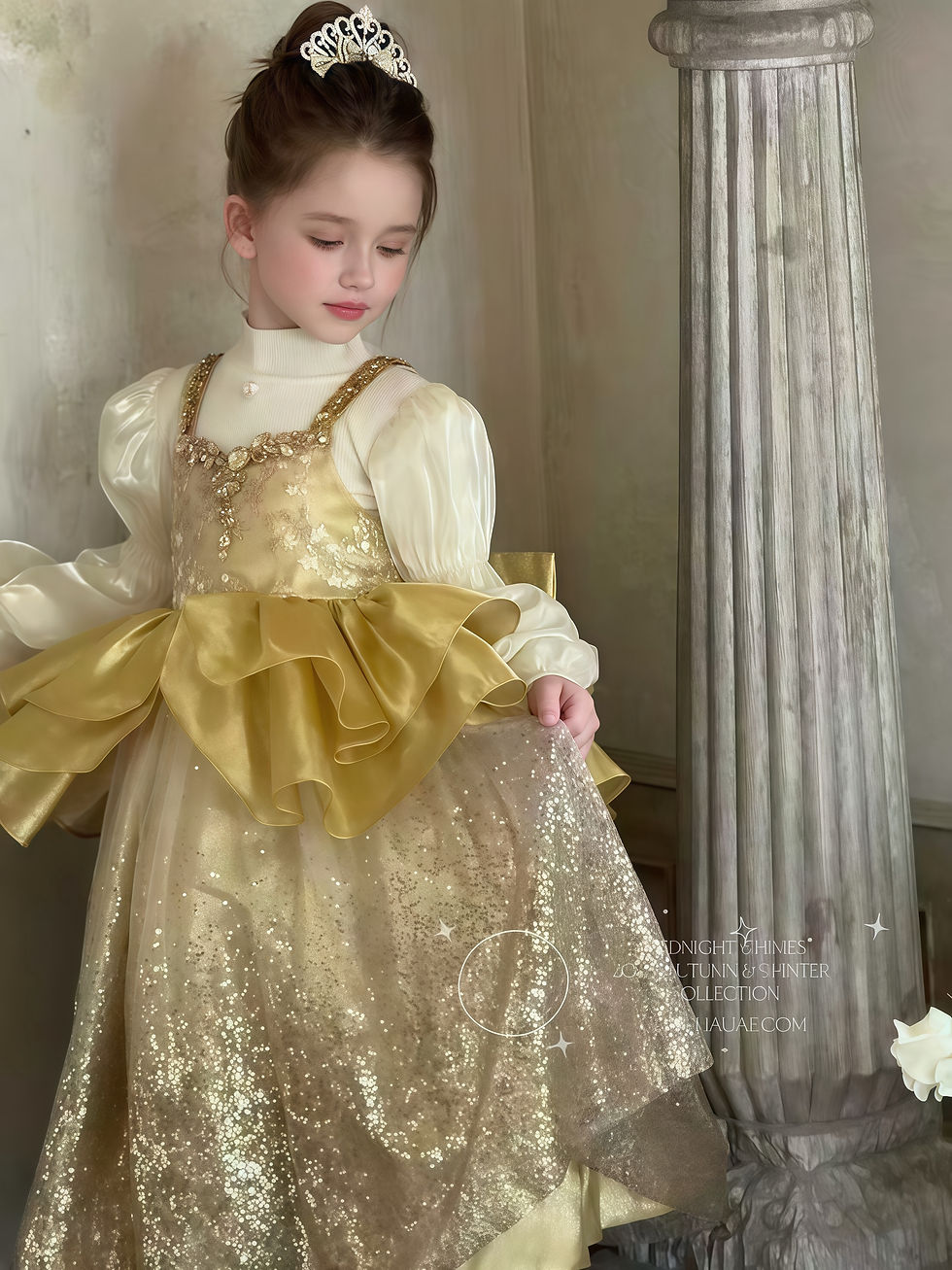 Thumbnail: Golden Legend Autumn Winter Princess Birthday Dress Gown