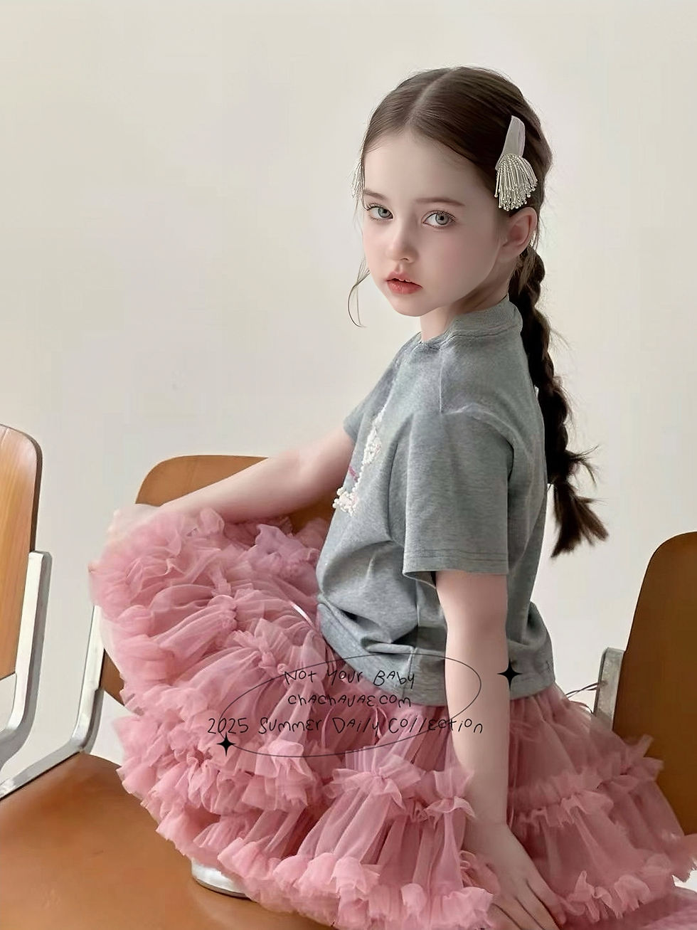 Thumbnail: PEARL & POUT Fashion Girl 2pc Set(Tshirt+TuTu Skirt)