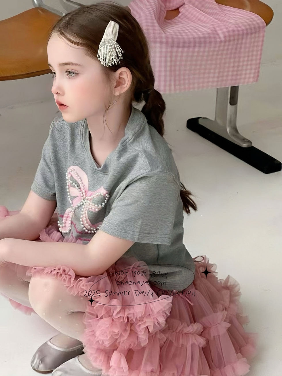 Thumbnail: PEARL & POUT Fashion Girl 2pc Set(Tshirt+TuTu Skirt)