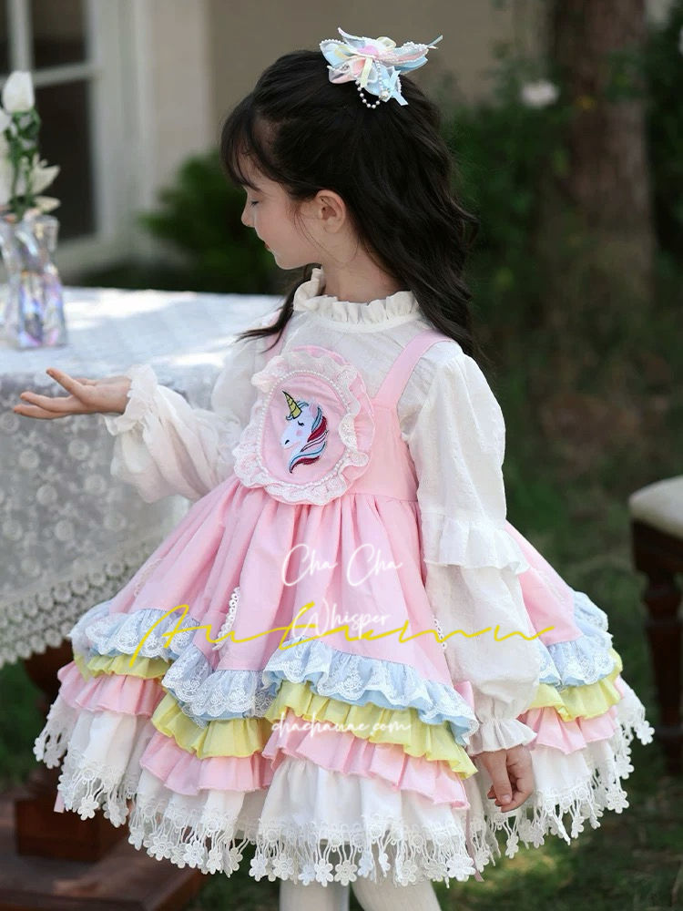 Thumbnail: Unicorn Fantasy Two-Piece Princess Birthday Party Dress 🦄👑
