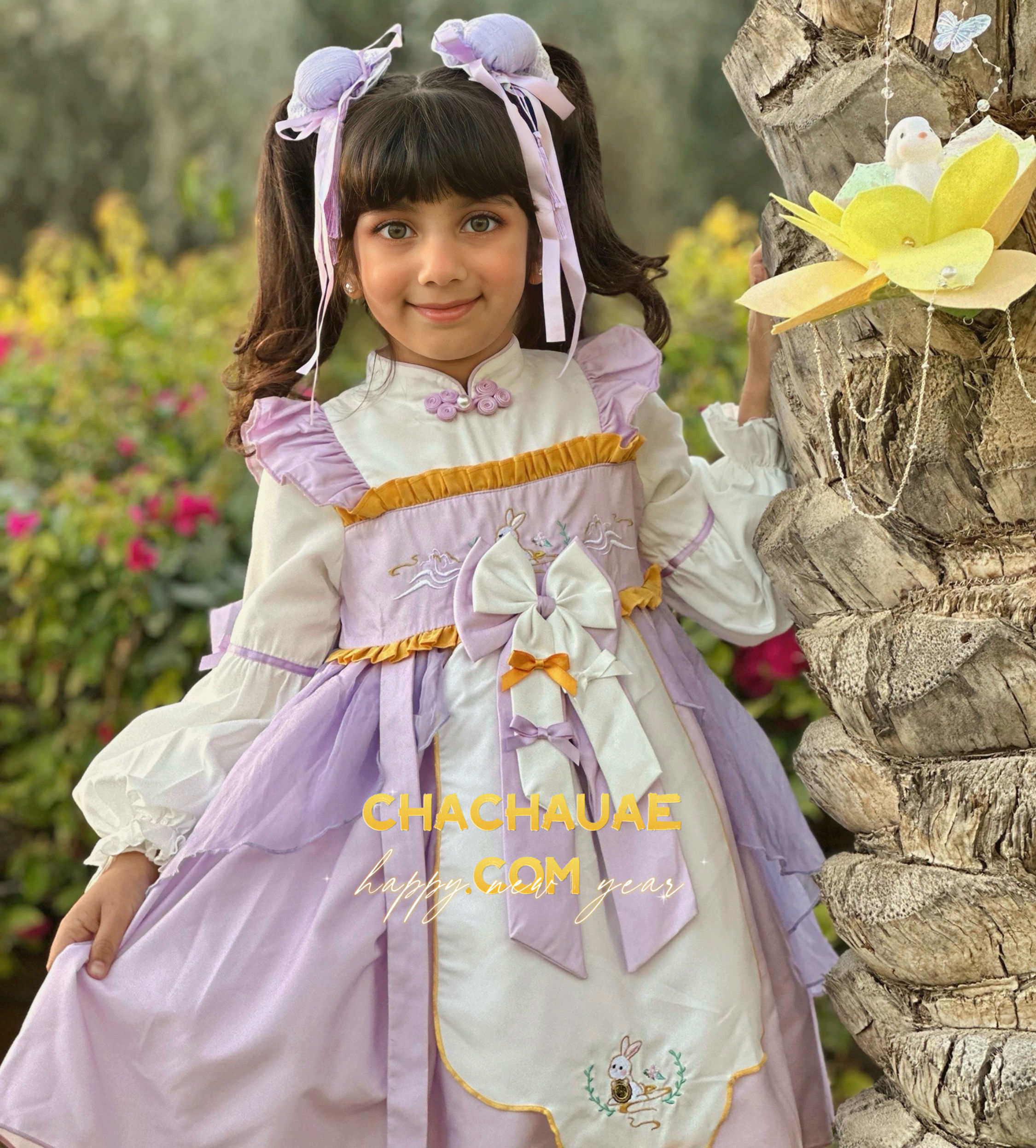 Kung Fu Bunny Lavender Birthday Party Dress