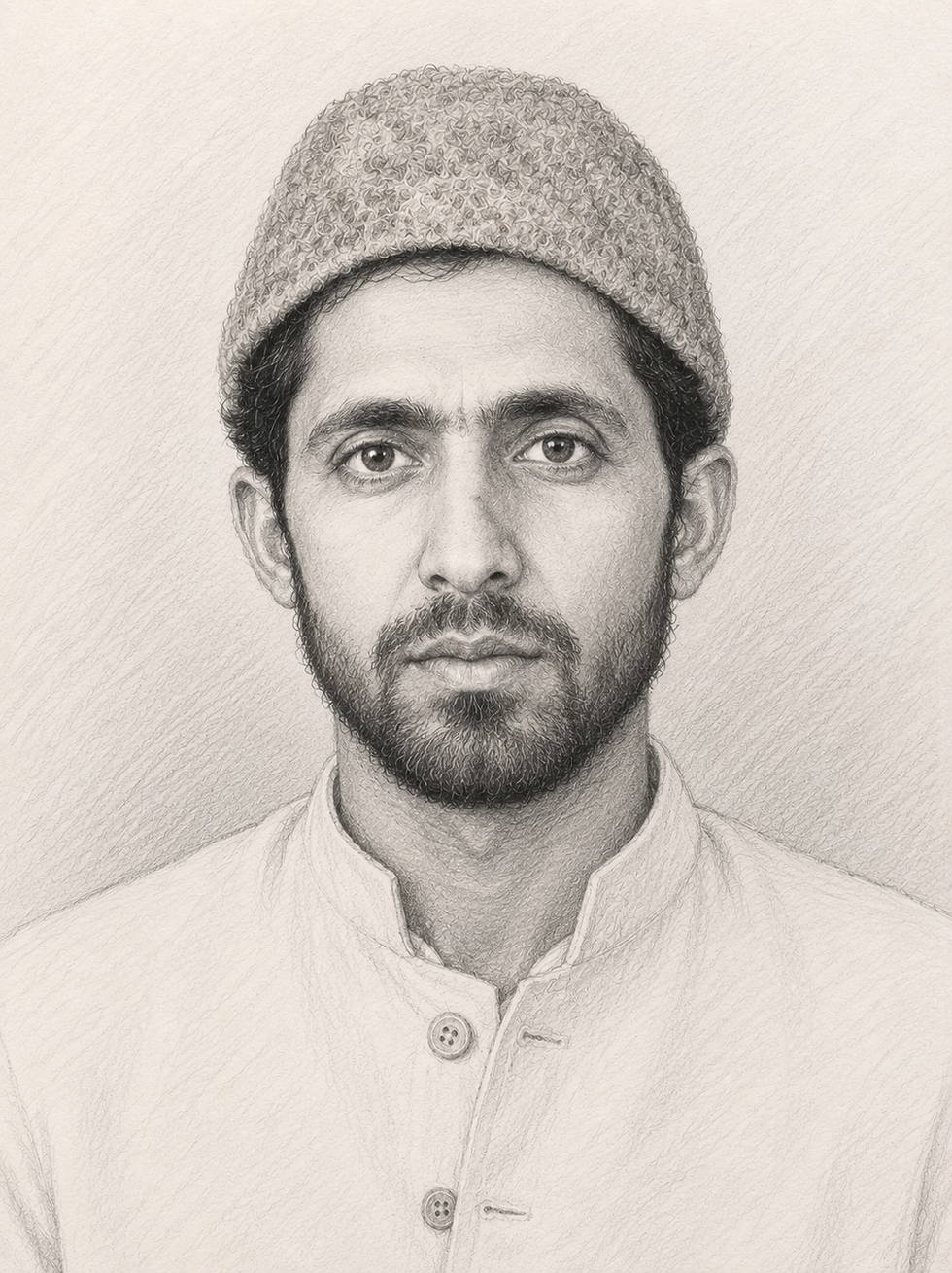 This is how Muslim Sahib may have looked in his 20s