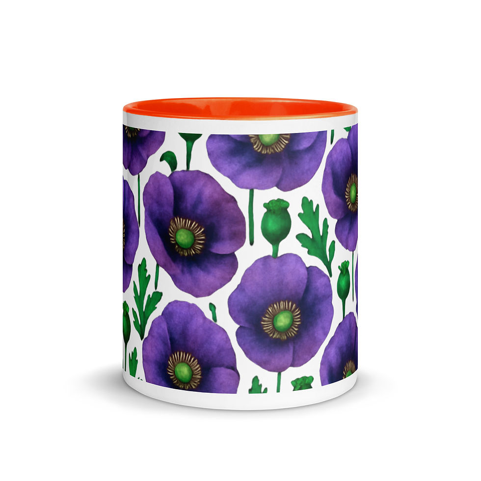 Thumbnail: Purple Poppy mug with Color Inside